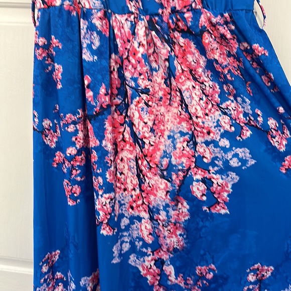 Hotsquash London maxi dress sz 12 (US) w belt NWT cherry blossom print - Picture 3 of 9